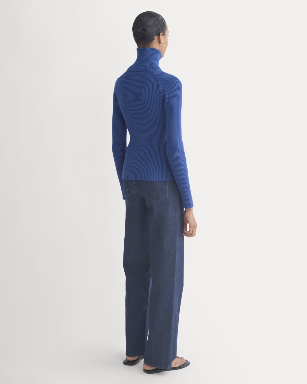Full-Zip Ribbed Jacket in Everyday Cotton | Estate Blue - Image 5