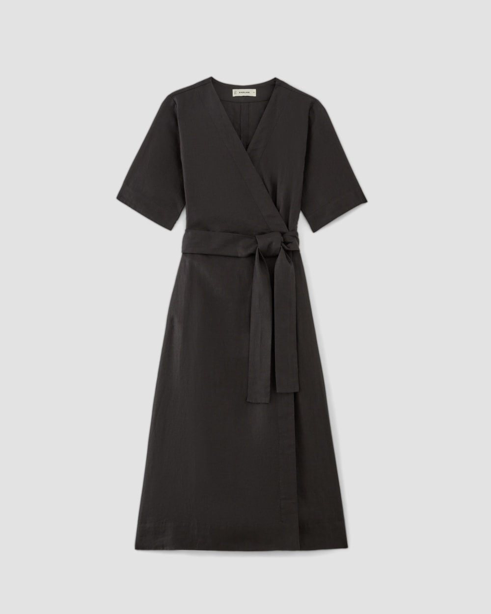 The Wrap Dress in Linen | Black - Image 2