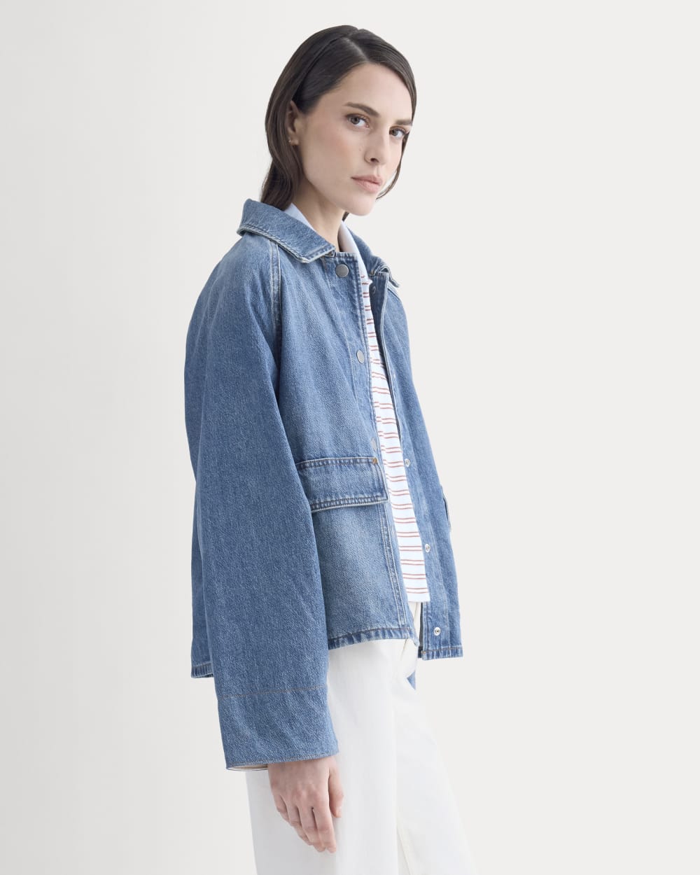 Cropped Denim Jacket | Medium Indigo - Image 3