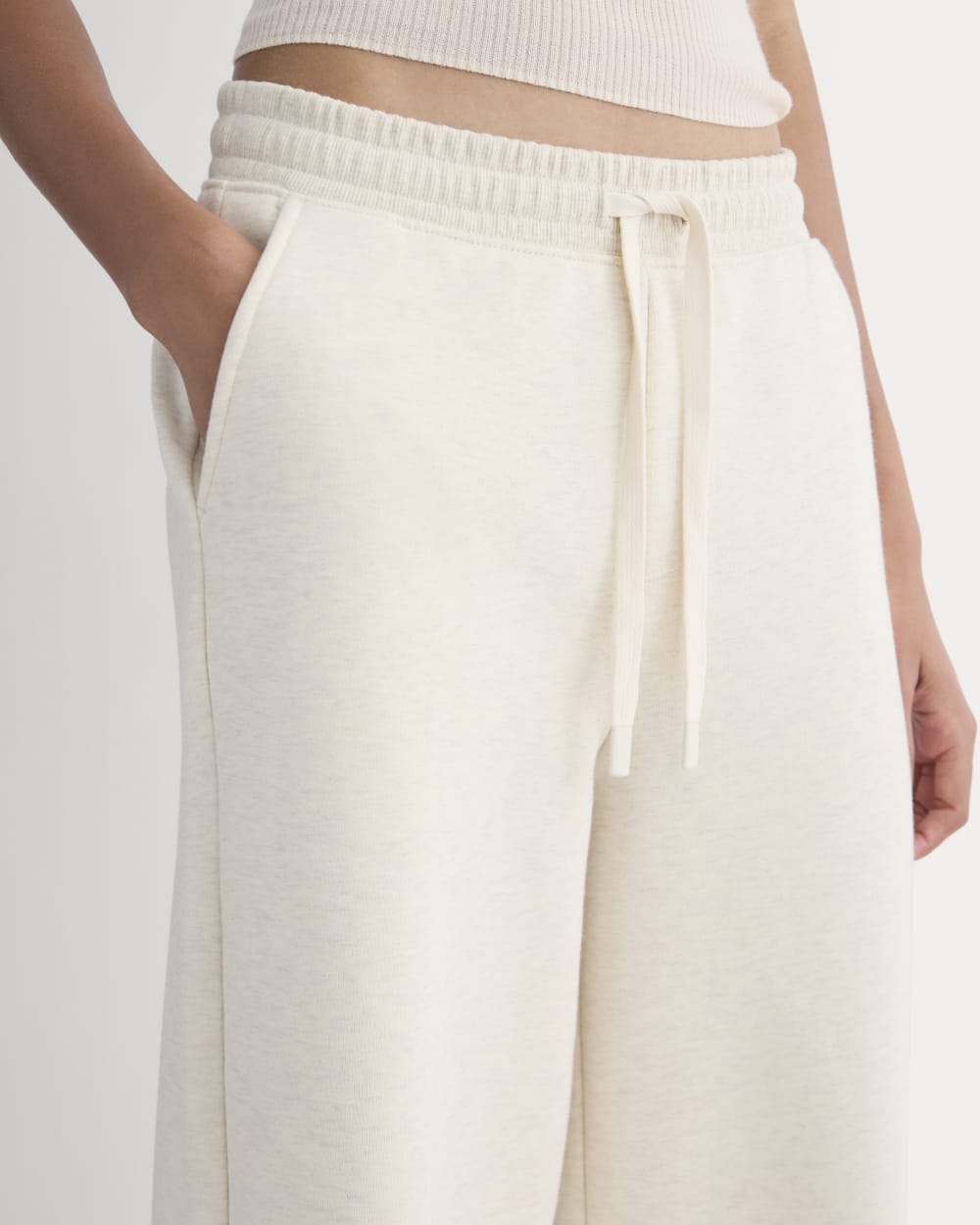 Luxe Fleece Wide-Leg Sweatpant | Heathered Oat - Image 4