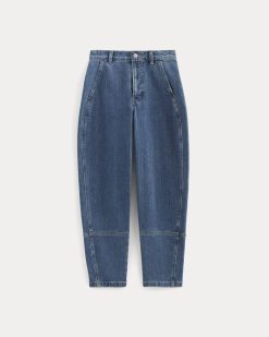 Alternative view of The Utility Barrel Pant | New Blue | Regular