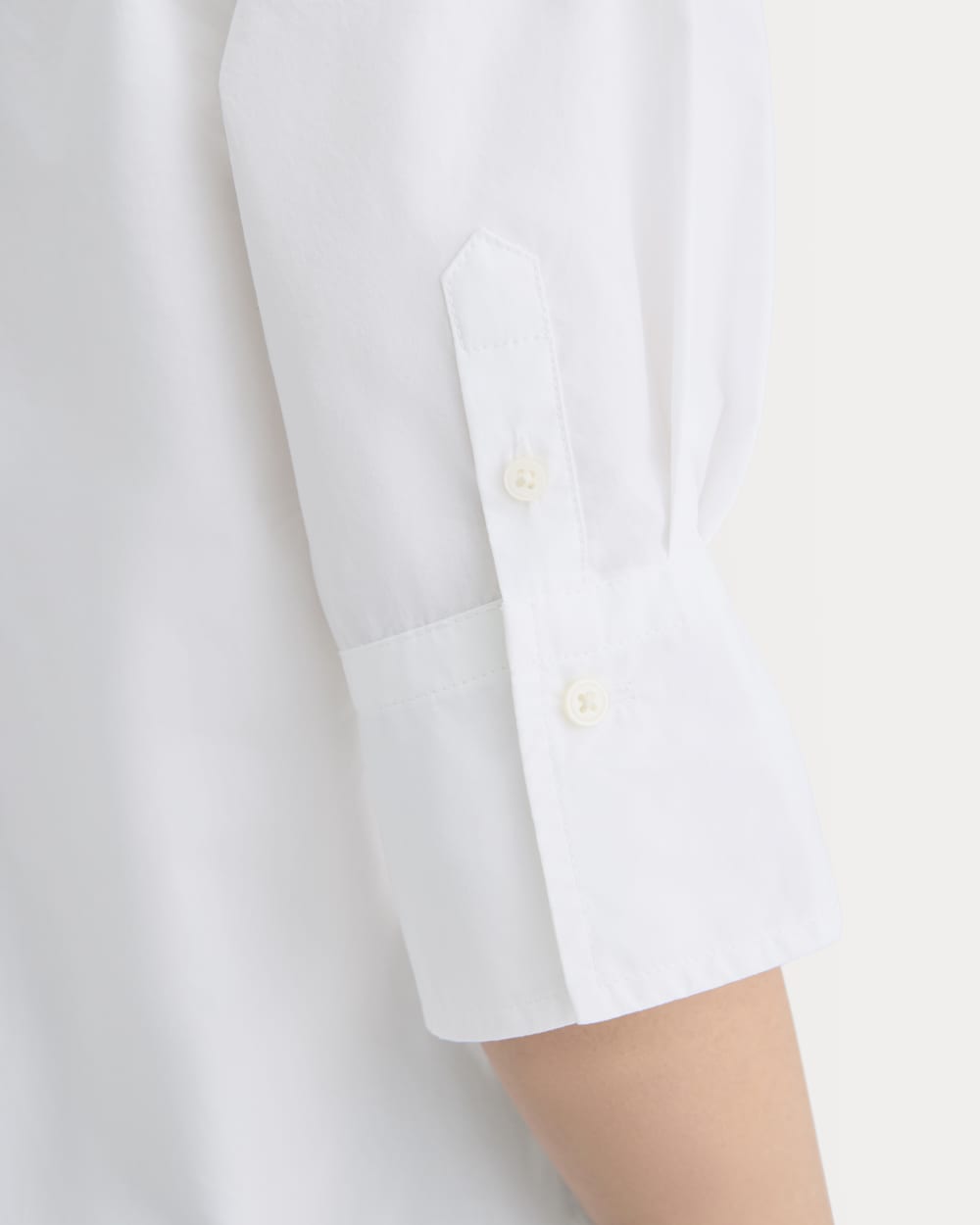 Cuff Detail Shirt in Lightweight Cotton | White - Image 4