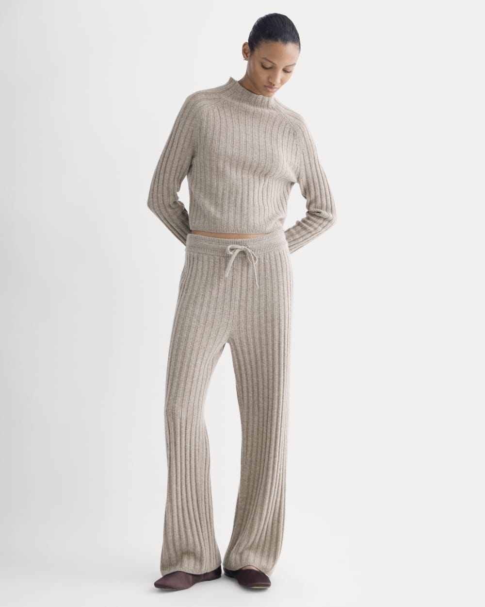 Straight-Leg Pant in Wool Cashmere | Oatmeal - Image 6