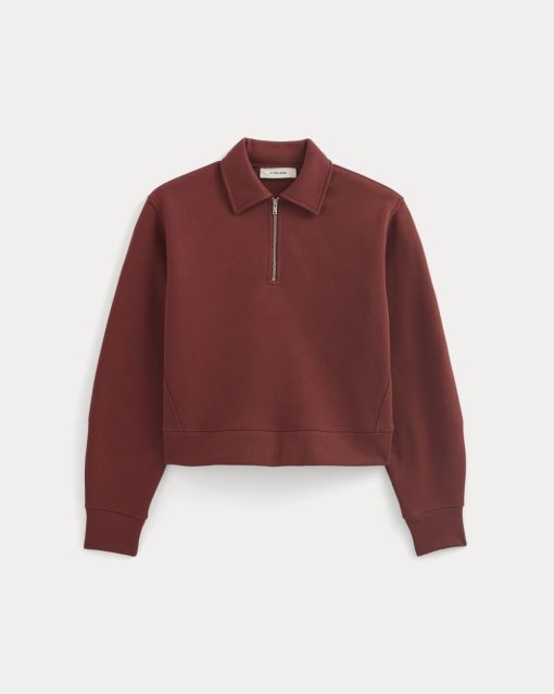 Alternative view of Luxe Fleece Zip Polo | Merlot