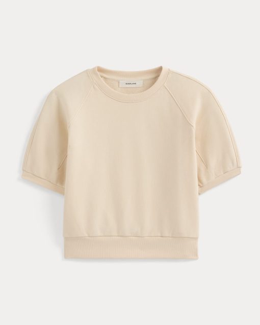 Alternative view of Lightweight Terry Blouson Short-Sleeve Crew | Parchment