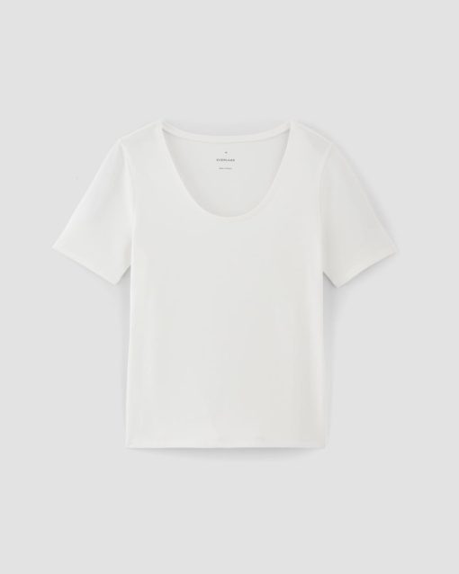 Alternative view of The Form Scoop-Neck Tee | White