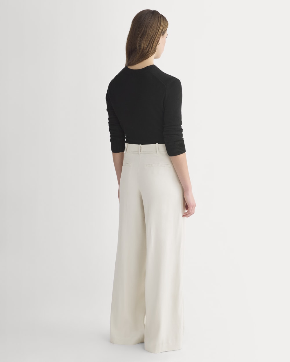 Wide-Leg Belted Pant in Stretch Linen | Birch | Regular - Image 5