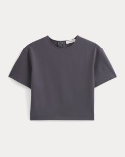 Alternative view of Ponte Oversized Tee | Graphite