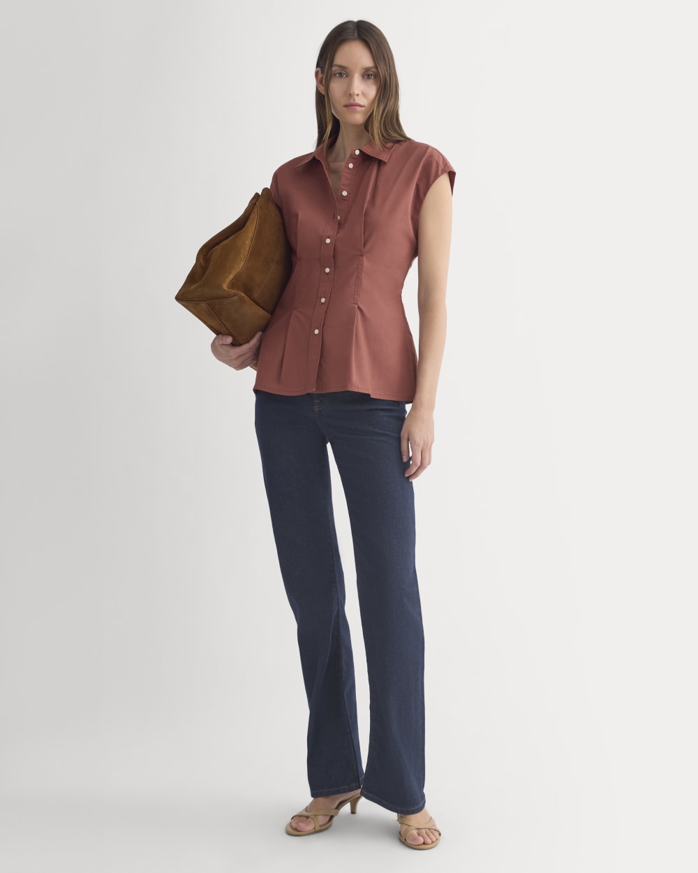 Muscle Shirt in Lightweight Cotton | Henna Red - Image 3