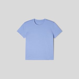 Alternative view of The Box-Cut Tee in Essential Cotton | Cornflower Blue | No Pocket
