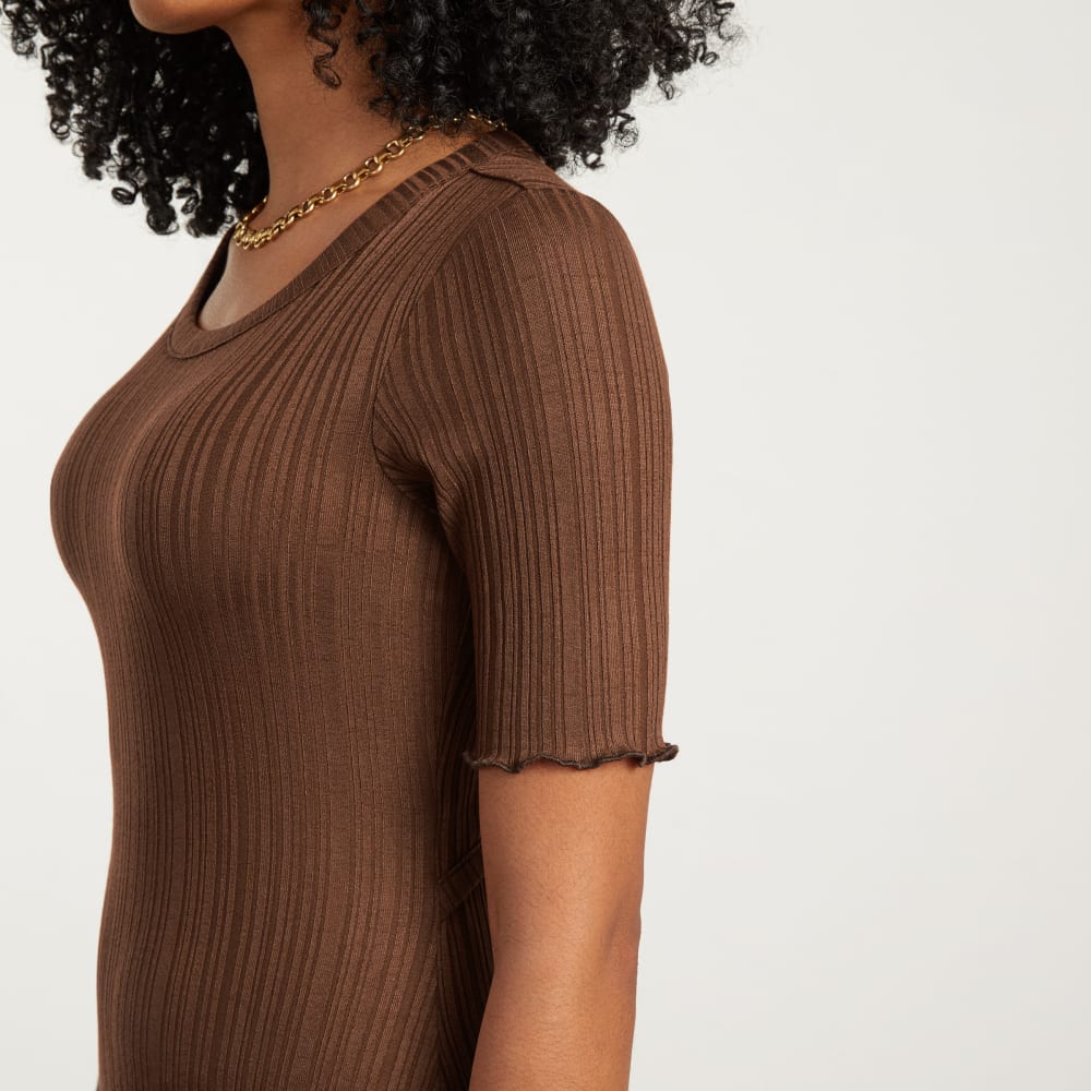 The Open Back Rib Dress | Espresso - Image 4