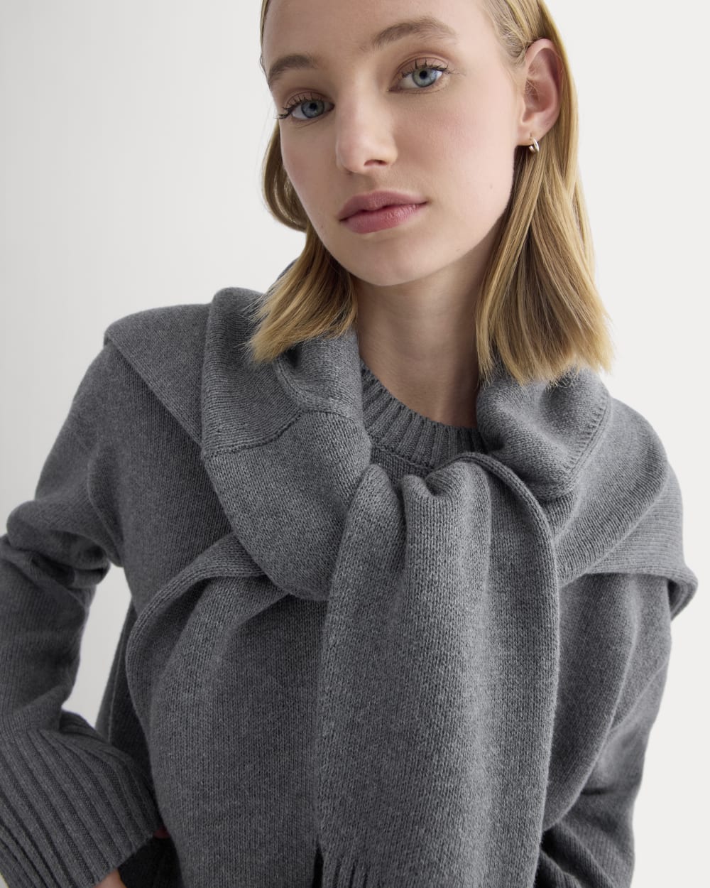 The Boxy Sweater in Everyday Cotton | Heathered Charcoal - Image 3