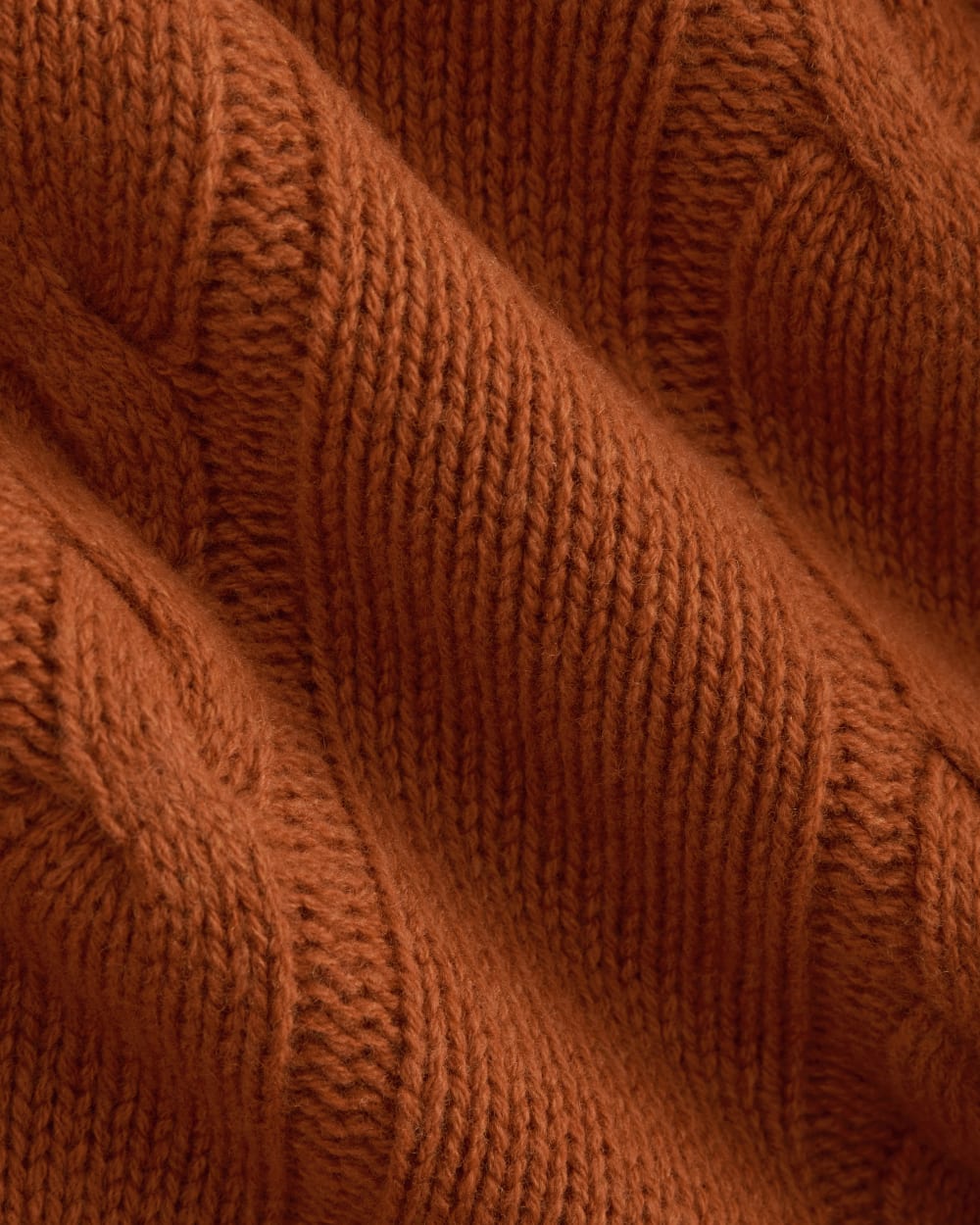 Cable Cardigan in Extrafine Luxe Merino | Rust Heather - Image 6