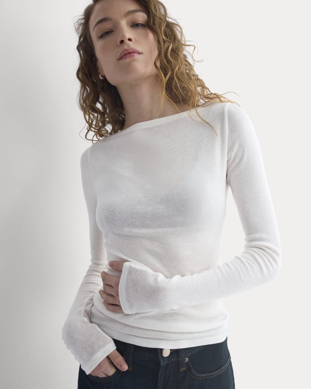 Tissue Boatneck Top | Bone - Image 4