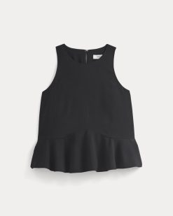 Alternative view of Sleeveless Peplum Top | Black