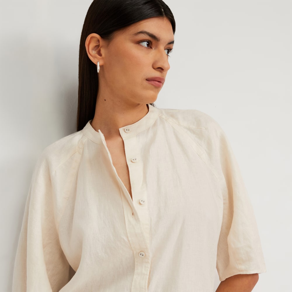 The Linen Puff Sleeve Shirt | Canvas - Image 4