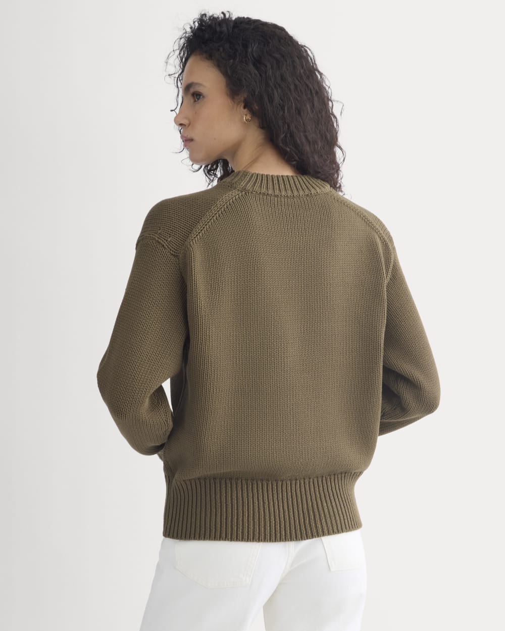 Oversized Cocoon Crew in Elevated Cotton | Beech - Image 5