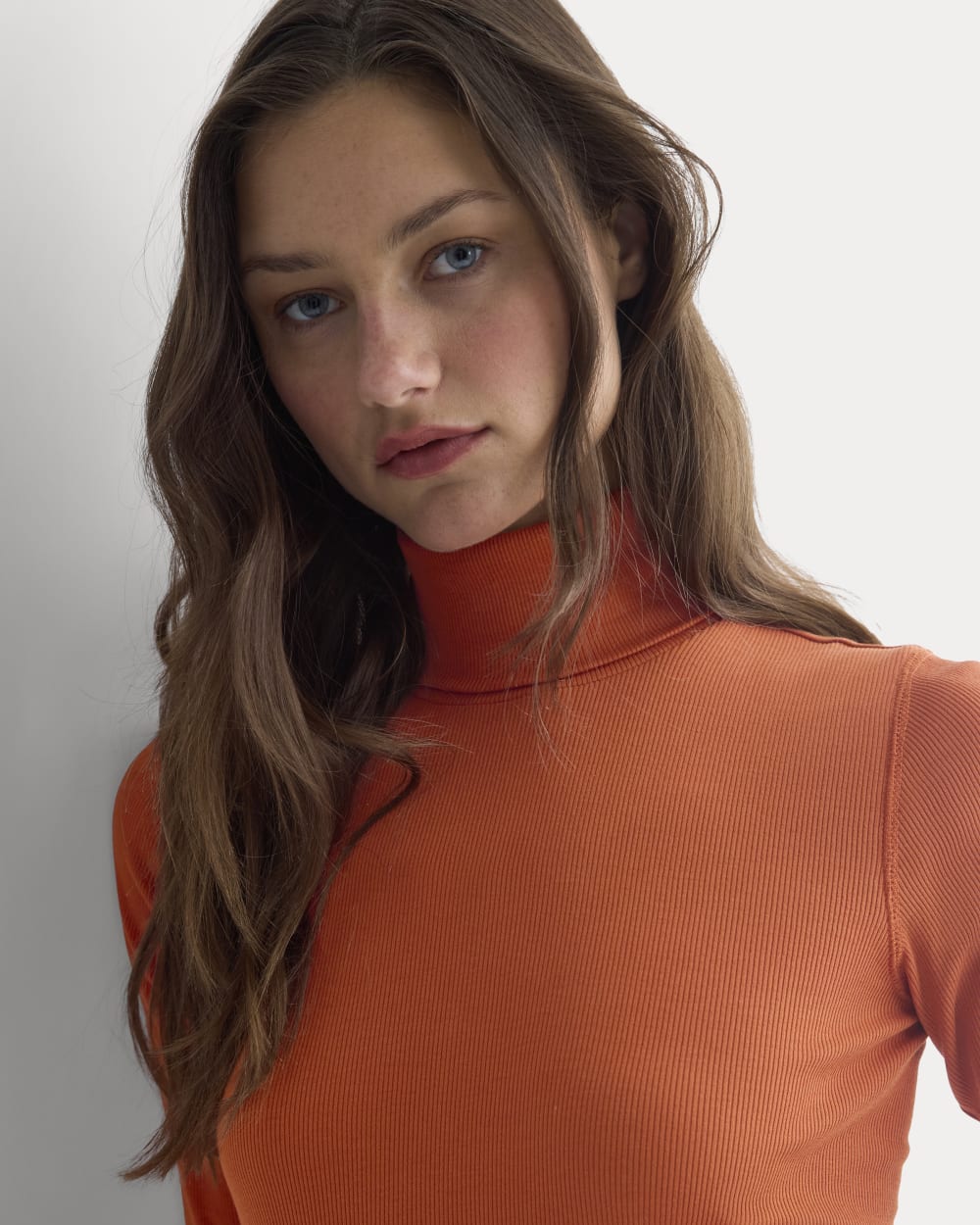 The Luxe Rib Turtleneck | Rust - Image 3