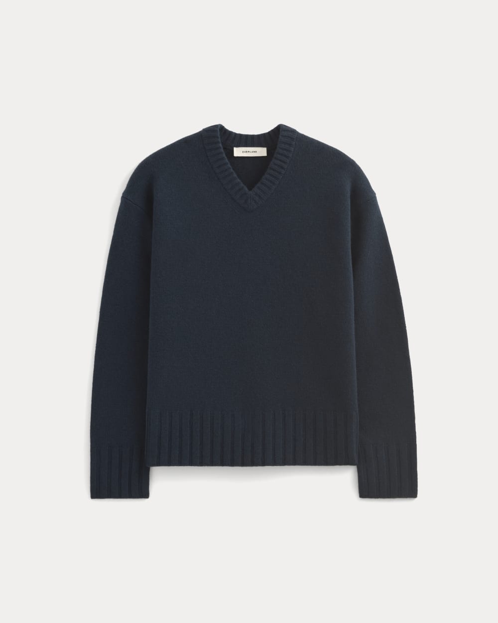 V-Neck Sweater in Extrafine Luxe Merino | Navy - Image 2
