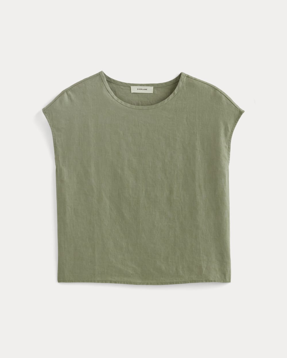 The Muscle Top in Linen | Sage Green - Image 2