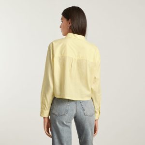 Alternative view of The Way-Short Shirt in Silky Cotton | Pastel Yellow