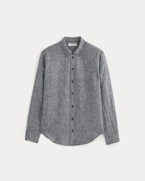 Alternative view of The Must-Have Shirt in Linen | Navy Chambray