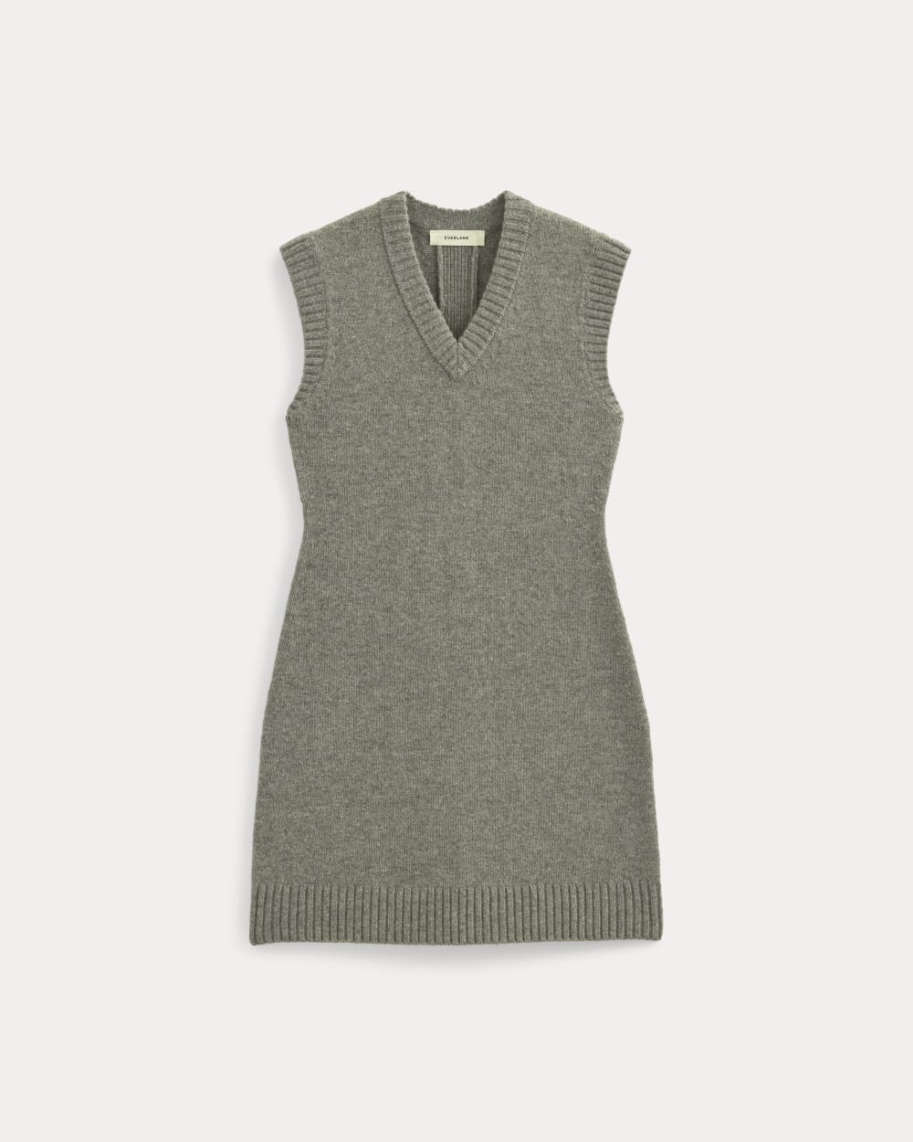 Sweater Mini Dress in Luxe Merino | Heathered Mid-Grey - Image 2
