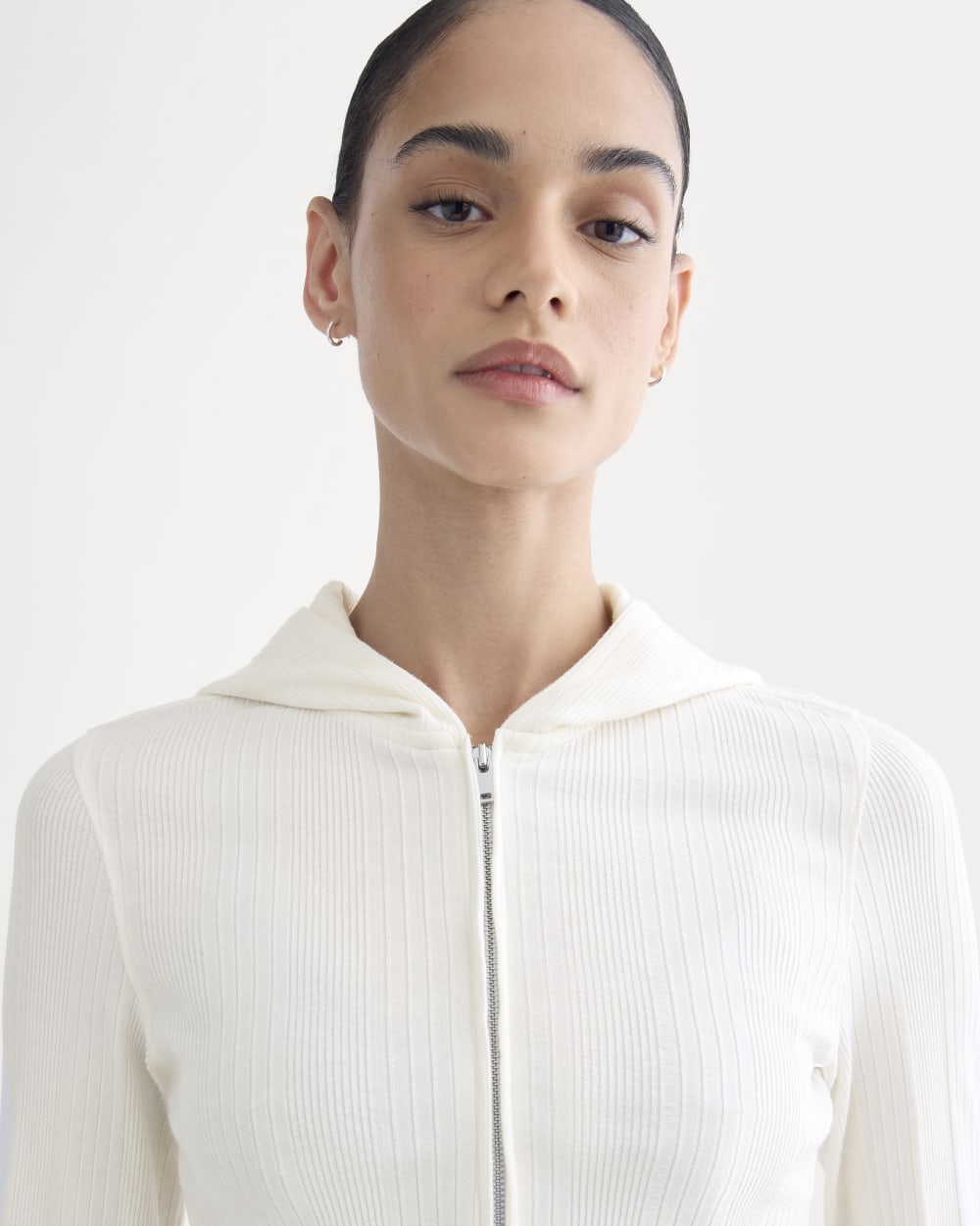 Lounge Rib Hoodie | Bone - Image 4