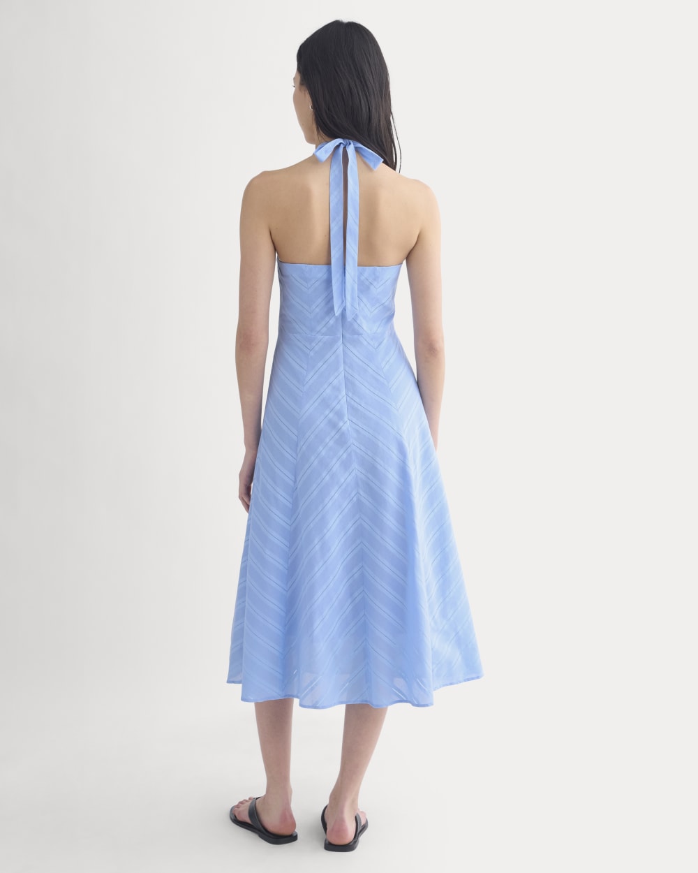 Textured Halter Midi Dress | Open Air Blue - Image 5