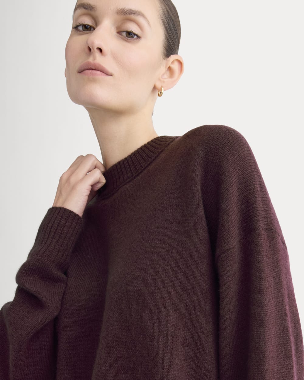 Cashmere Boyfriend Sweater | Wine - Image 5