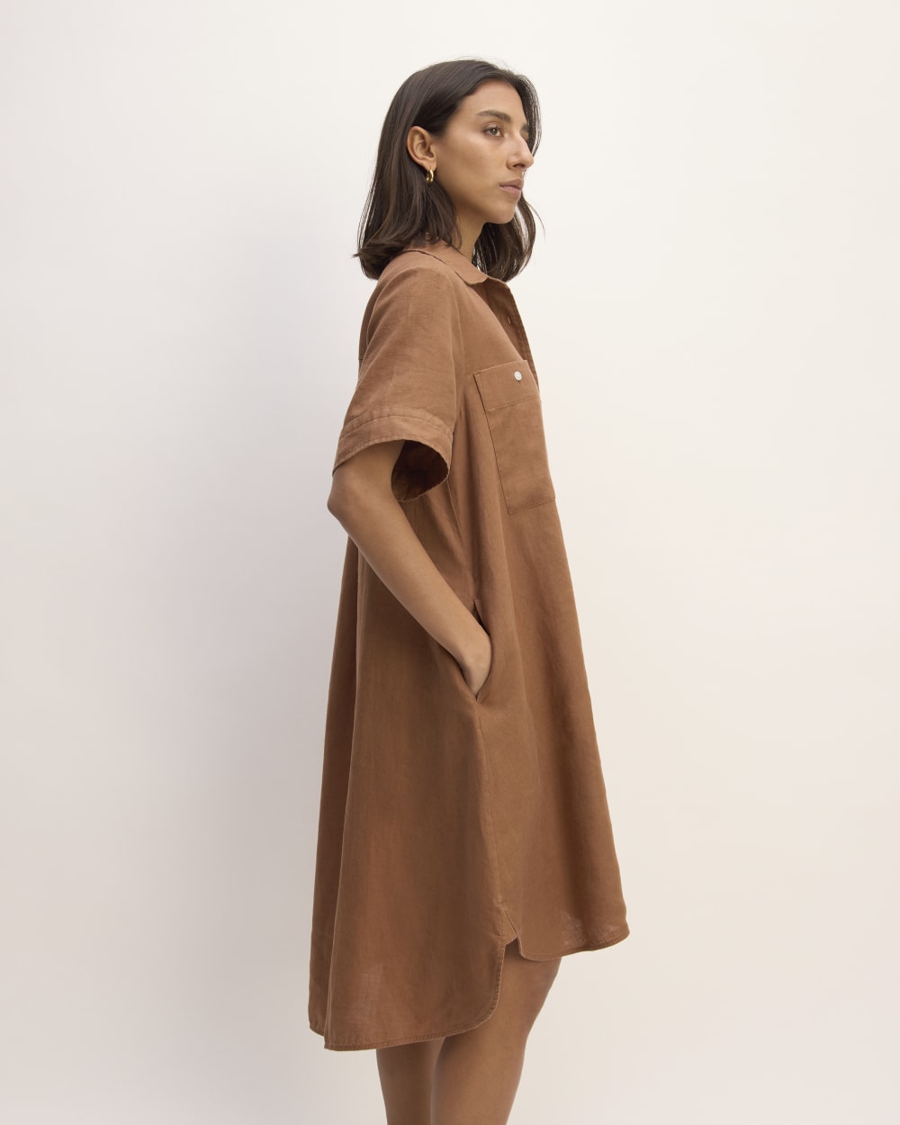 The Daytripper Dress in Linen | Carob Brown - Image 3