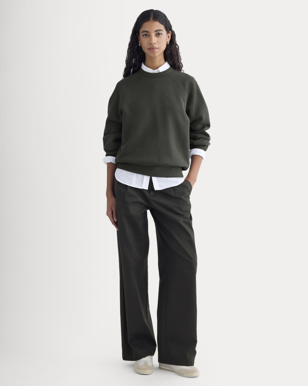 Luxe Fleece Raglan Crewneck | Washed Black - Image 3