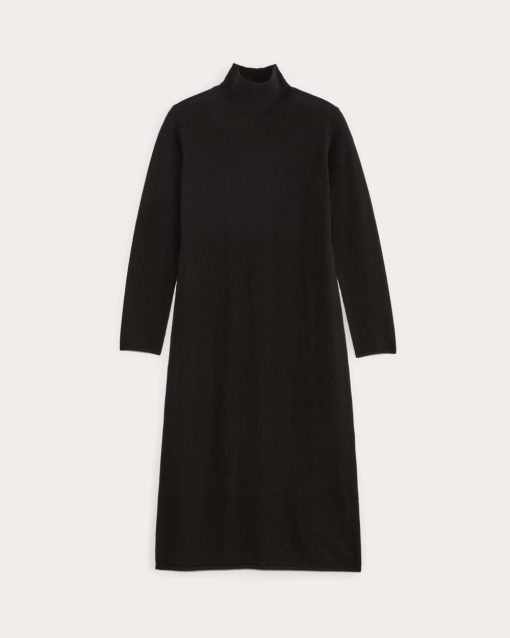 Alternative view of The Turtleneck Sweater Dress in Cashmere | Black