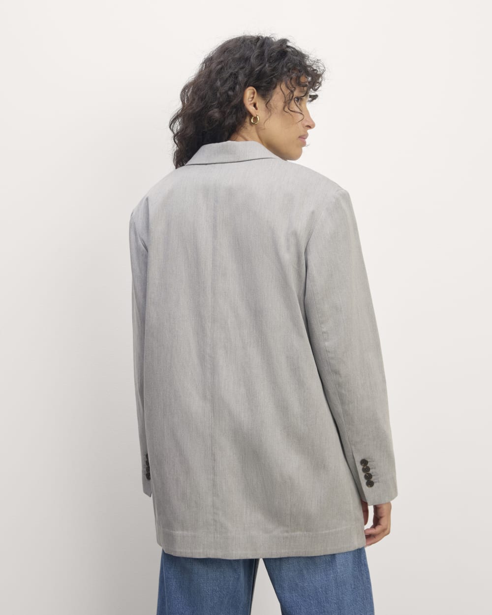 The Double-Breasted Blazer in Buttersmooth | Heather Steel - Image 6