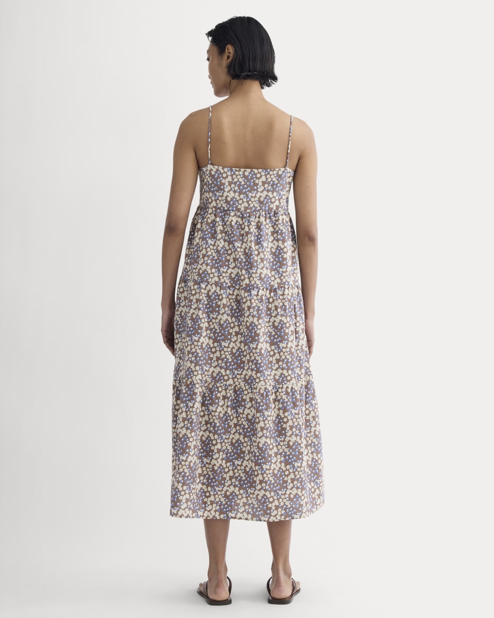 The Gauze Tiered Dress | Mocha Floral - Image 4