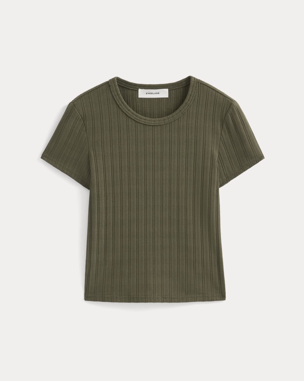 Cropped Crew in Pointelle | Olive Night - Image 2