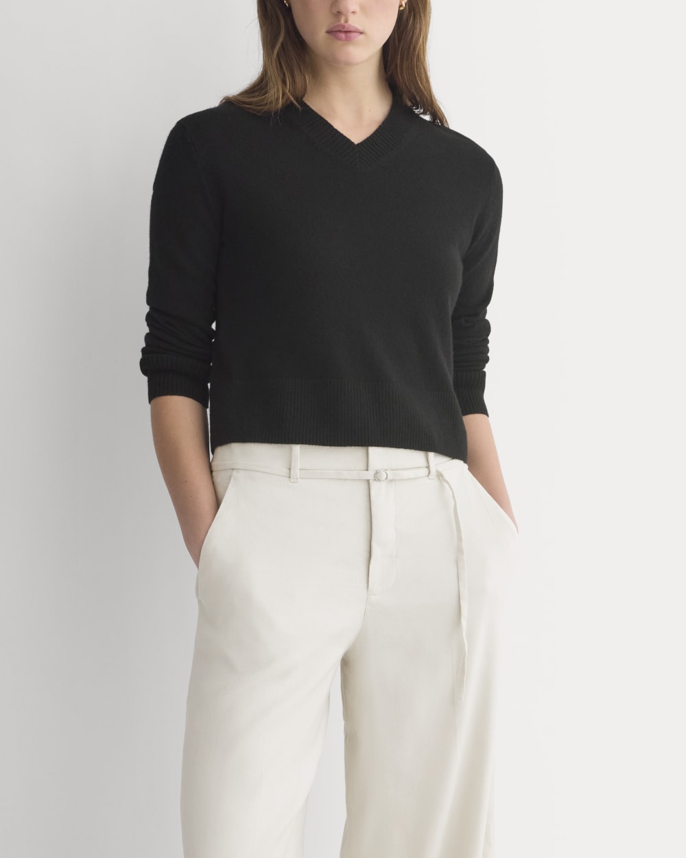 Wide-Leg Belted Pant in Stretch Linen | Birch | Long - Image 4
