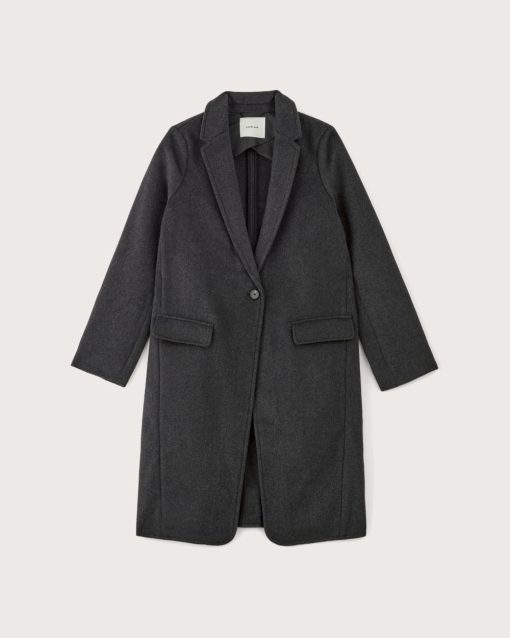 Alternative view of The Topcoat in Wool | Dark Charcoal Melange