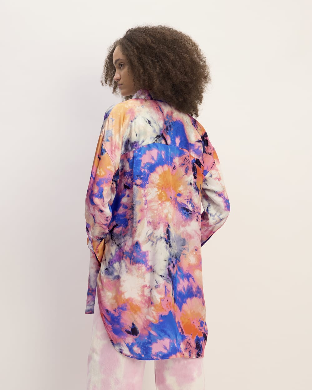 The Everlane x Marques' Almeida Satin Tie-Dye Shirt | Multi Tie-Dye - Image 6