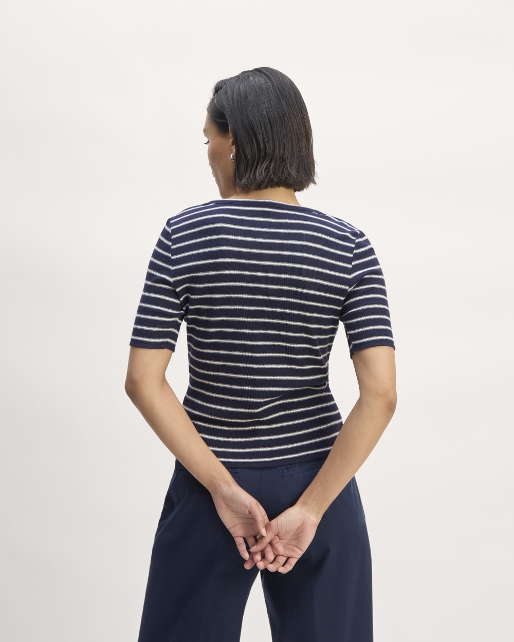 The Vintage Rib Henley | Navy / Bone - Image 6