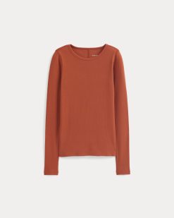 Alternative view of The Luxe Rib Long-Sleeve Crew | Rust