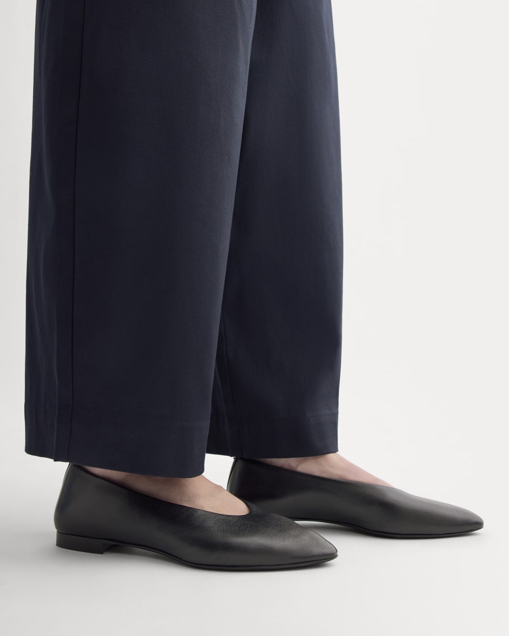 Made in Italy Almond-Toe Flat | Black Leather - Image 5