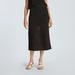 Alternative view of The Crochet Knit Skirt | Black