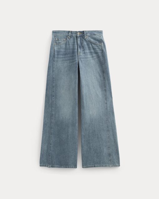 Alternative view of Paneled Ultra Wide-Leg Jean | Tungsten Scratch