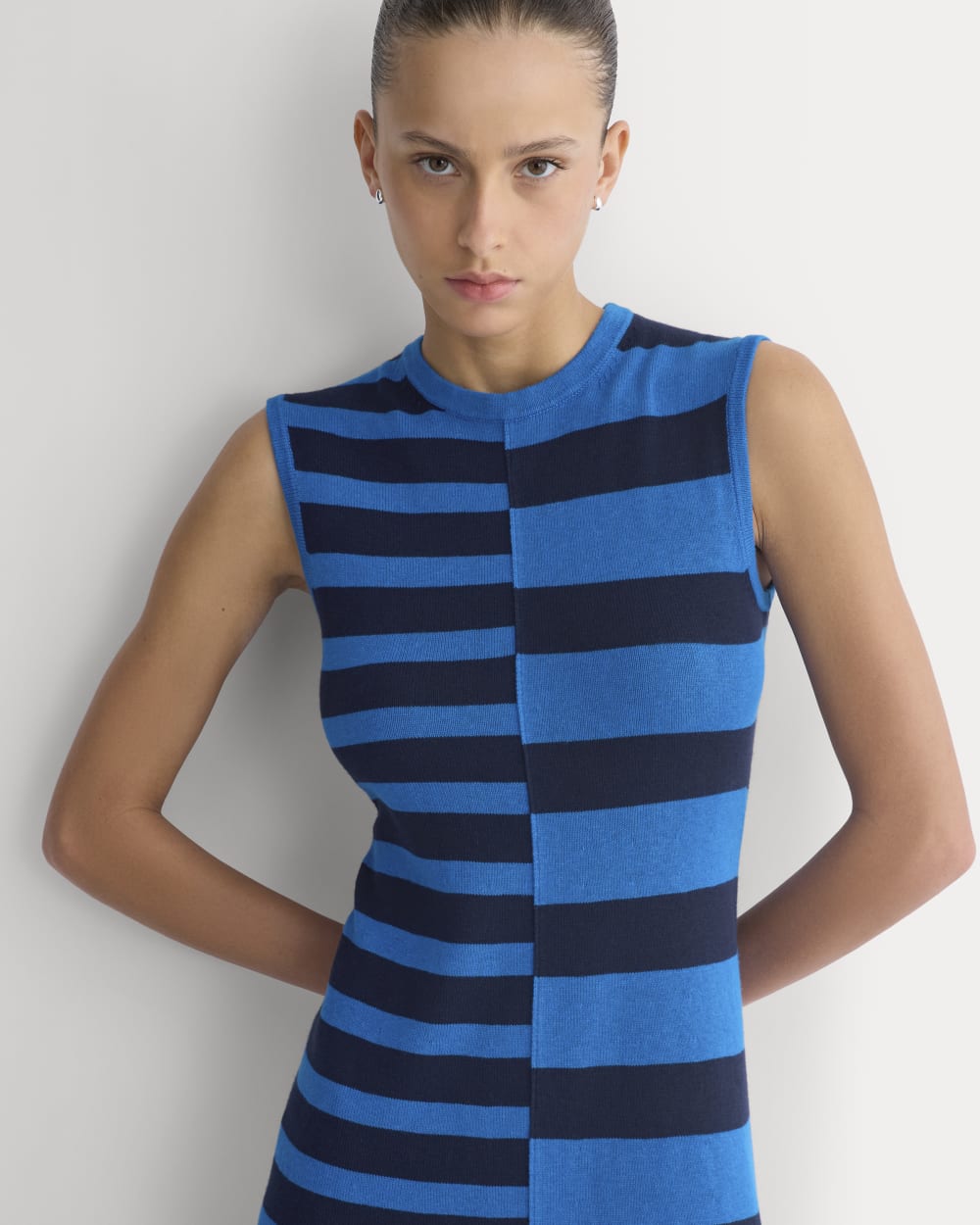 Striped Sweater Midi Dress | Imperial Blue/True Navy Duo Stripe - Image 3