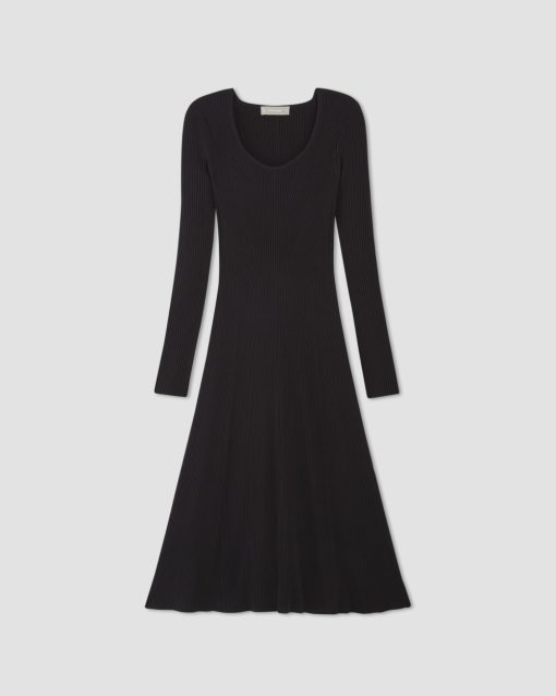Alternative view of The Ribbed Scoopneck Dress | Black