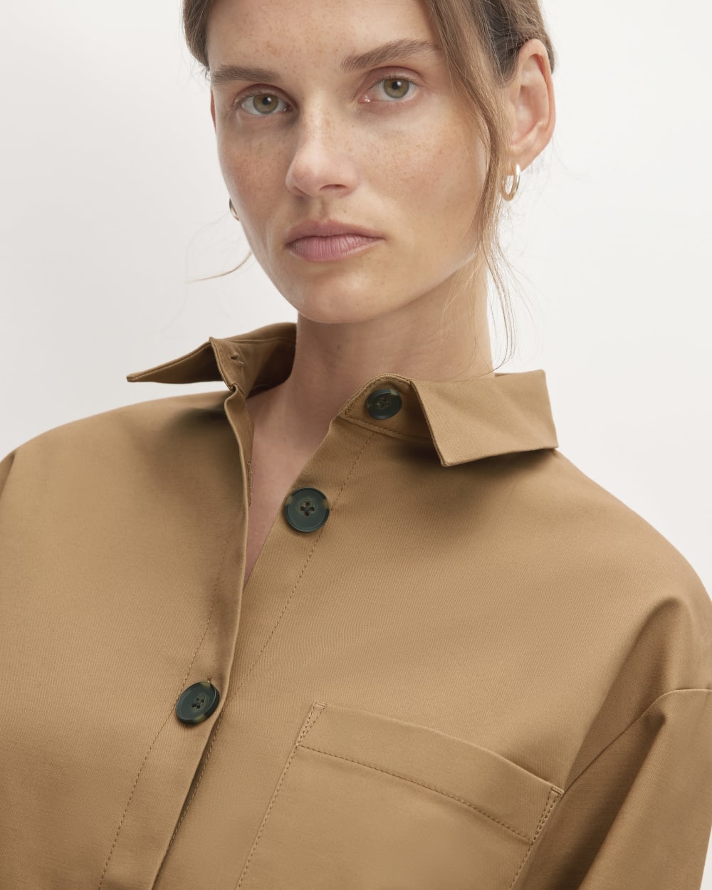 The Structured Cotton Cropped Shirt | Toasted Coconut - Image 4