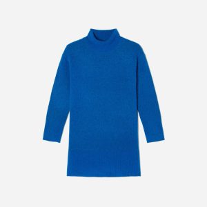 Alternative view of The Cozy Stretch Turtleneck Dress | Heathered Lapis Blue