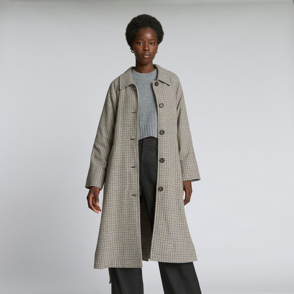 The Italian ReWool® Trench | Pewter Houndstooth - Image 6