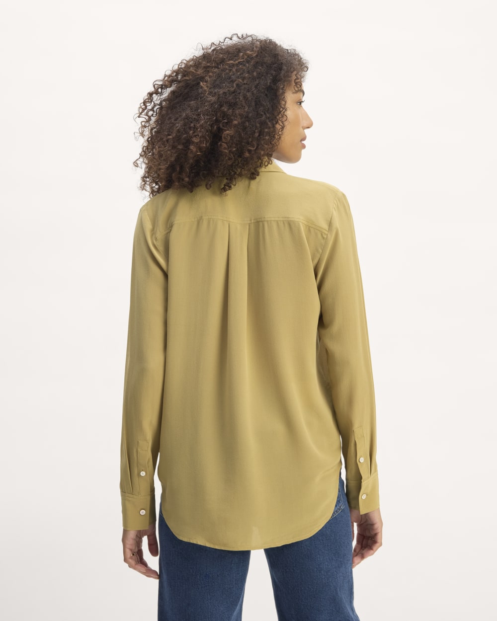 The Must-Have Shirt in Washable Silk | Fennel Seed - Image 6